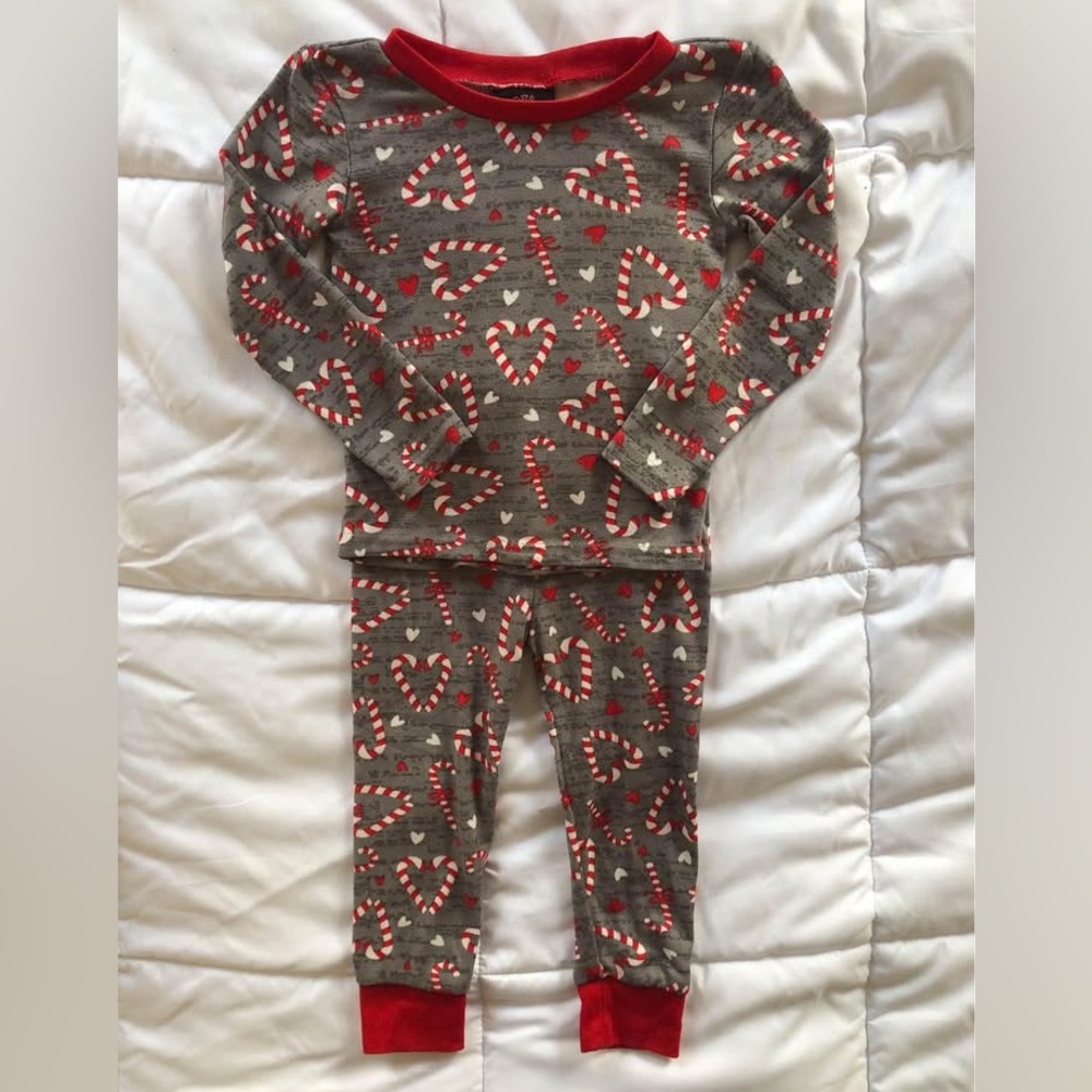 Christmas Candy Cane Toddler Pajama Set - PJ’s & Presents Size 3T